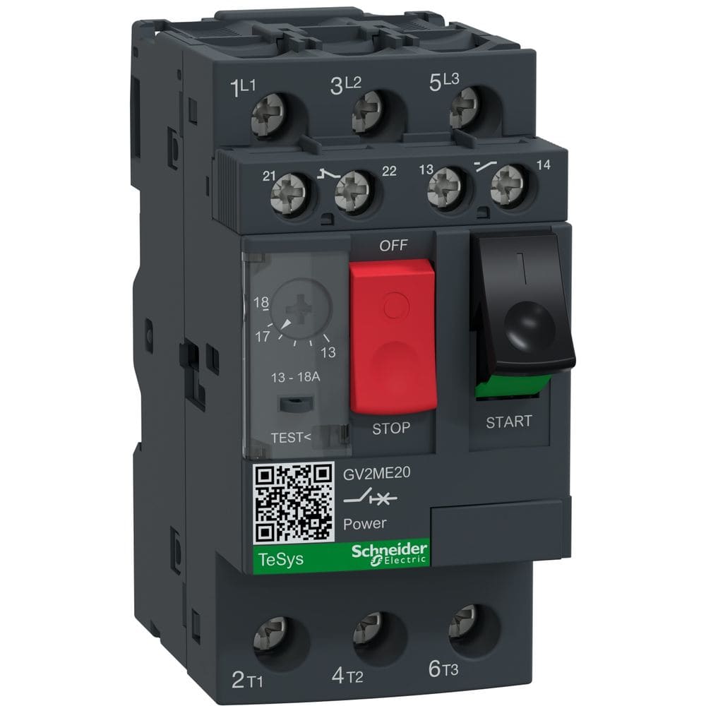 Schneider Automation motorstroomonderbreker GV2-ME - 13...18 A - 3 3d - thermisch-magnet. schakeling GV2ME20AE11TQ