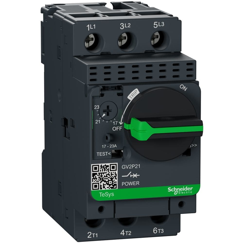 Schneider Automation motorbeveiligingsschakelaar GV2P - 17..23 A - 3P 3d - therm-magnetisch GV2P21