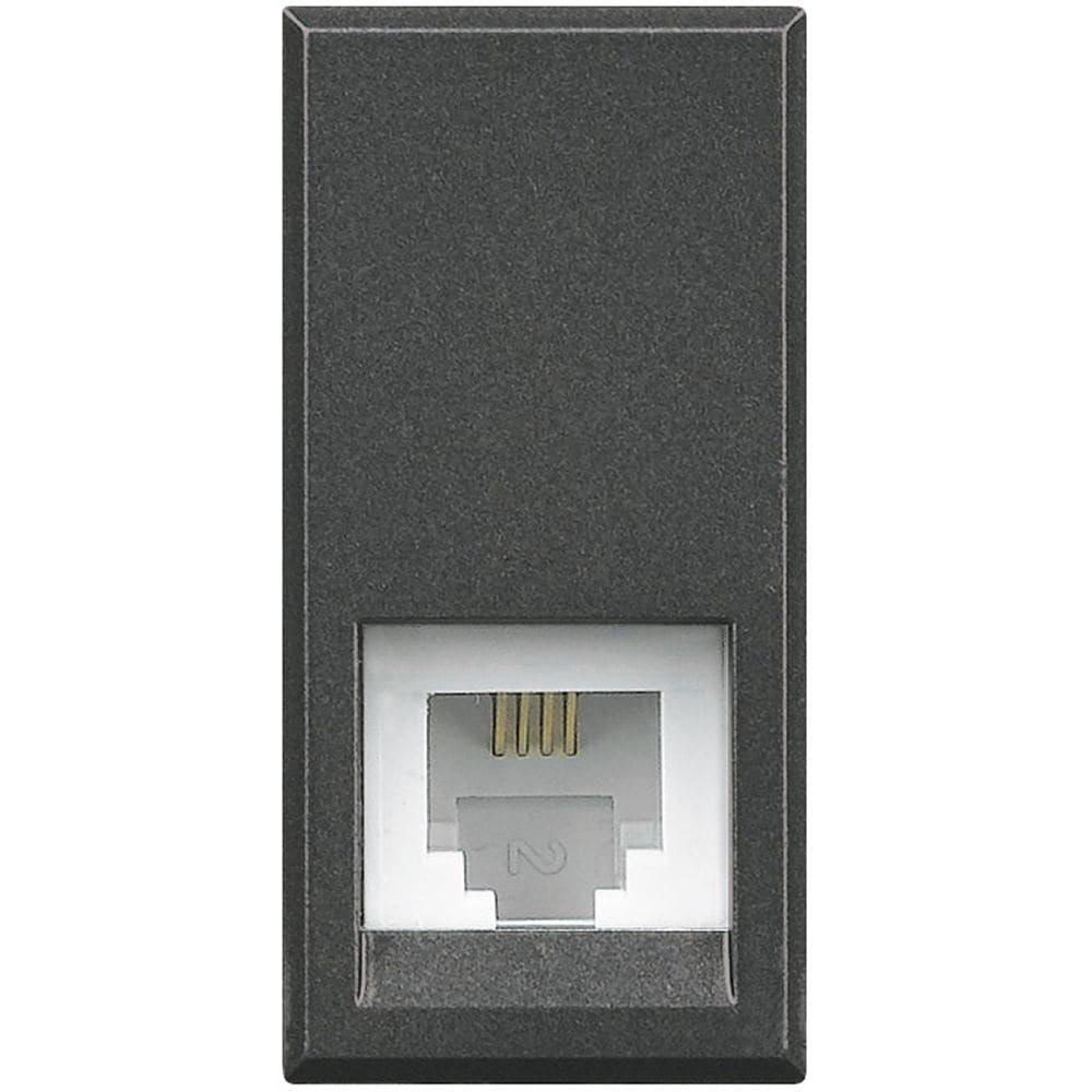 BTICINO Connector RJ 11 Axolute voor telefoon - type K10 - donkergrijs - 1 module HS4258/11N