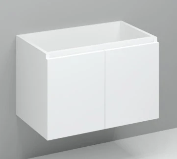 Kivu wastafelonderkast met 2 deuren greeploos 800 x 475 x 520 mm - wit KL11431
