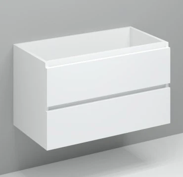 Kivu wastafelonderkast met 2 lades greeploos 900 x 475 x 520 mm - wit - rechtse uitsnijding KL11821R