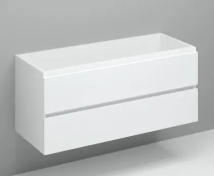 Kivu wastafelonderkast met 2 lades greeploos 1200 x 475 x 520 mm - wit - dubbele uitsnijding KL11831