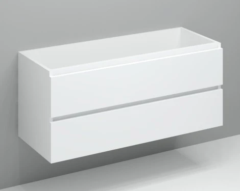 Kivu wastafelonderkast met 2 lades greeploos 1200 x 475 x 520 mm - wit - rechtse uitsnijding KL11831R