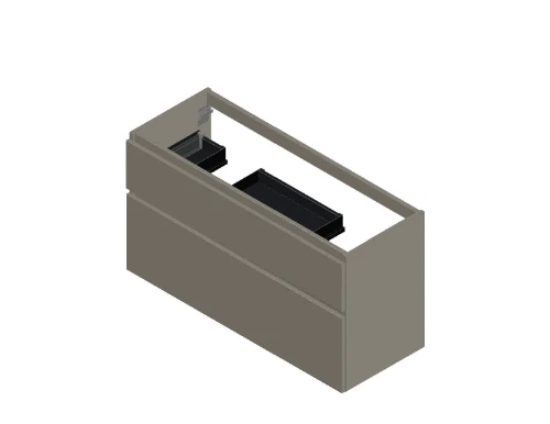 Klaire 65 - wastafelonderkast met 2 laden 1200 x 435 x 650 mm - 2 uitsparingen - soft KL3024