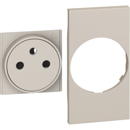 BTICINO Living Now vlakke sierplaat voor contactdoos 2P+A zand - 2 modules KM55F
