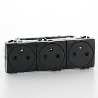 BTICINO LivingLight drievoudig voorbekabelde vlakke contactdoos 3x 2P+A 16A 250V antraci L4142M3AF