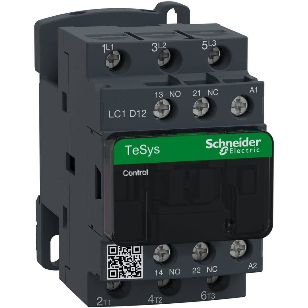 Schneider Automation Contactor 12A AC-3 - 3P 1NO 1NC - 24V AC 50...60Hz LC1D12B7
