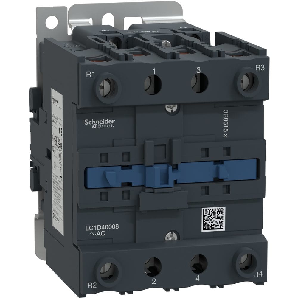 Schneider Automation Contactor 60A AC-1 - 4P (2NO + 2NC) - 48V AC 50...60Hz LC1D40008E7