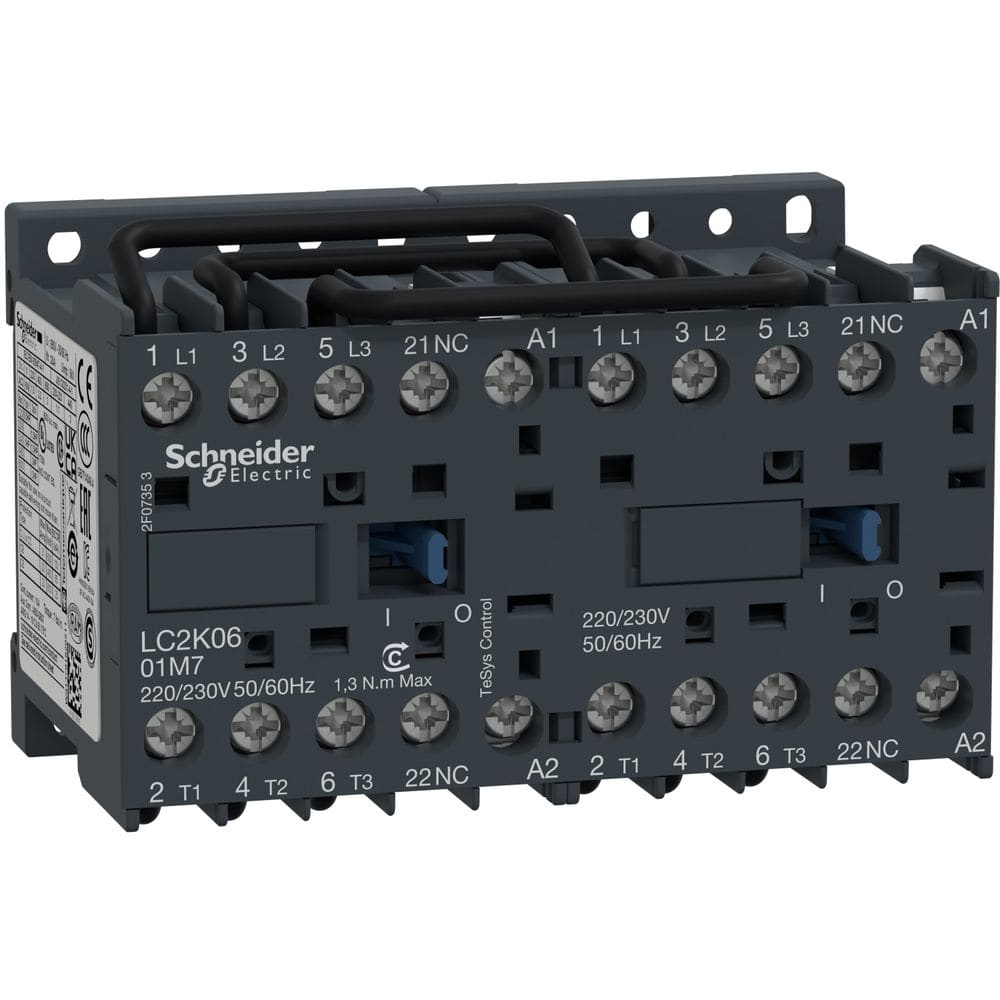 Schneider Automation Omkeercontactor 6A AC-3 - 3P 1NC - 24V AC 50...60Hz LC2K0601B7
