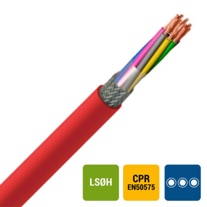 SPECIALE KABEL LIHCH Cca s1d2a1 LS0H rood afgeschermd DIN 47100 2X1