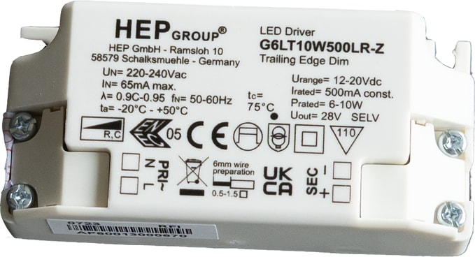 Teco Driver Phase Dim 500mA 10W: 1 x NAULA LMTC10W500-Z