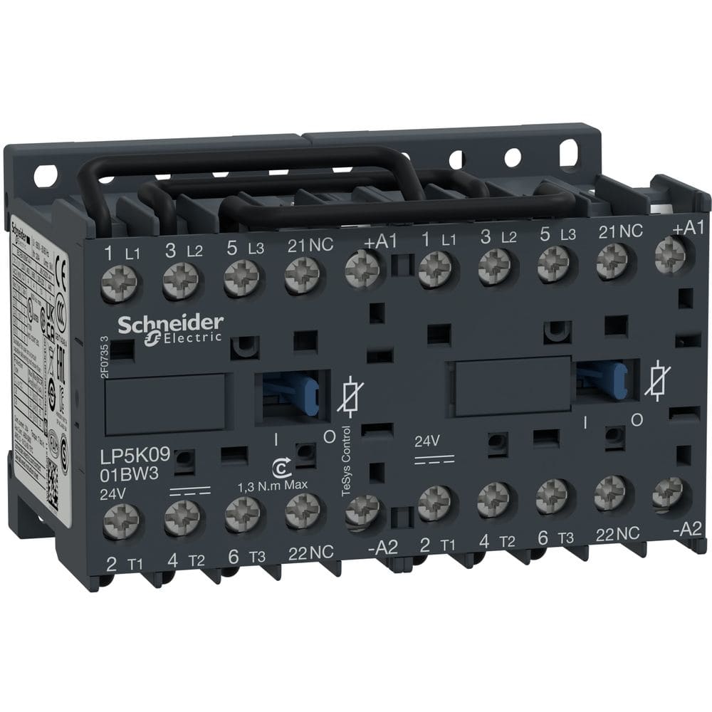 Schneider Automation Omkeercontactor 9A AC-3 - 3P 1NC - 24V DC LP5K0901BW3