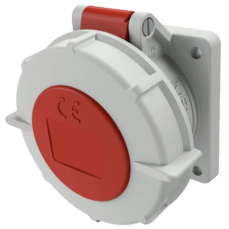 MENNEKES Inbouwcontactdoos 16A 5P 6H 400V rood IP67 met TwinCONTACT M1131