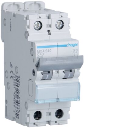 HAGER Automaat 6kA - C - 2P - 40A - 2M. MCA240