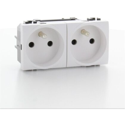 BTICINO LL dubbel voorbek stopct wit 16A 250V N4142M2AN