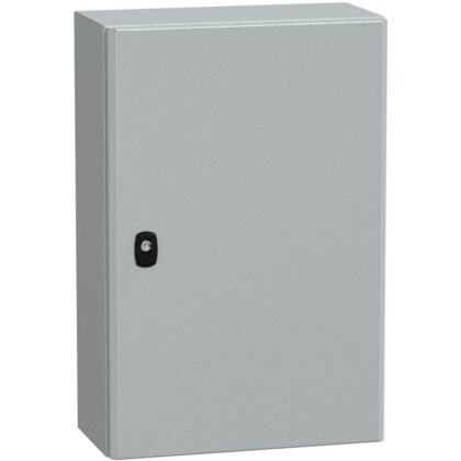 SAREL Spacial S3D volle deur met montageplaat. H600xB400xD200 IP66 IK10 RAL7035. NSYS3D6420P