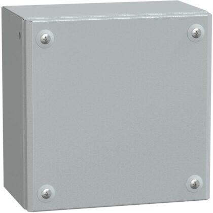 SAREL Metalen industriële doos volle deur H200 x B200 x D120 IP66 IK10 RAL 7035 NSYSBM202012