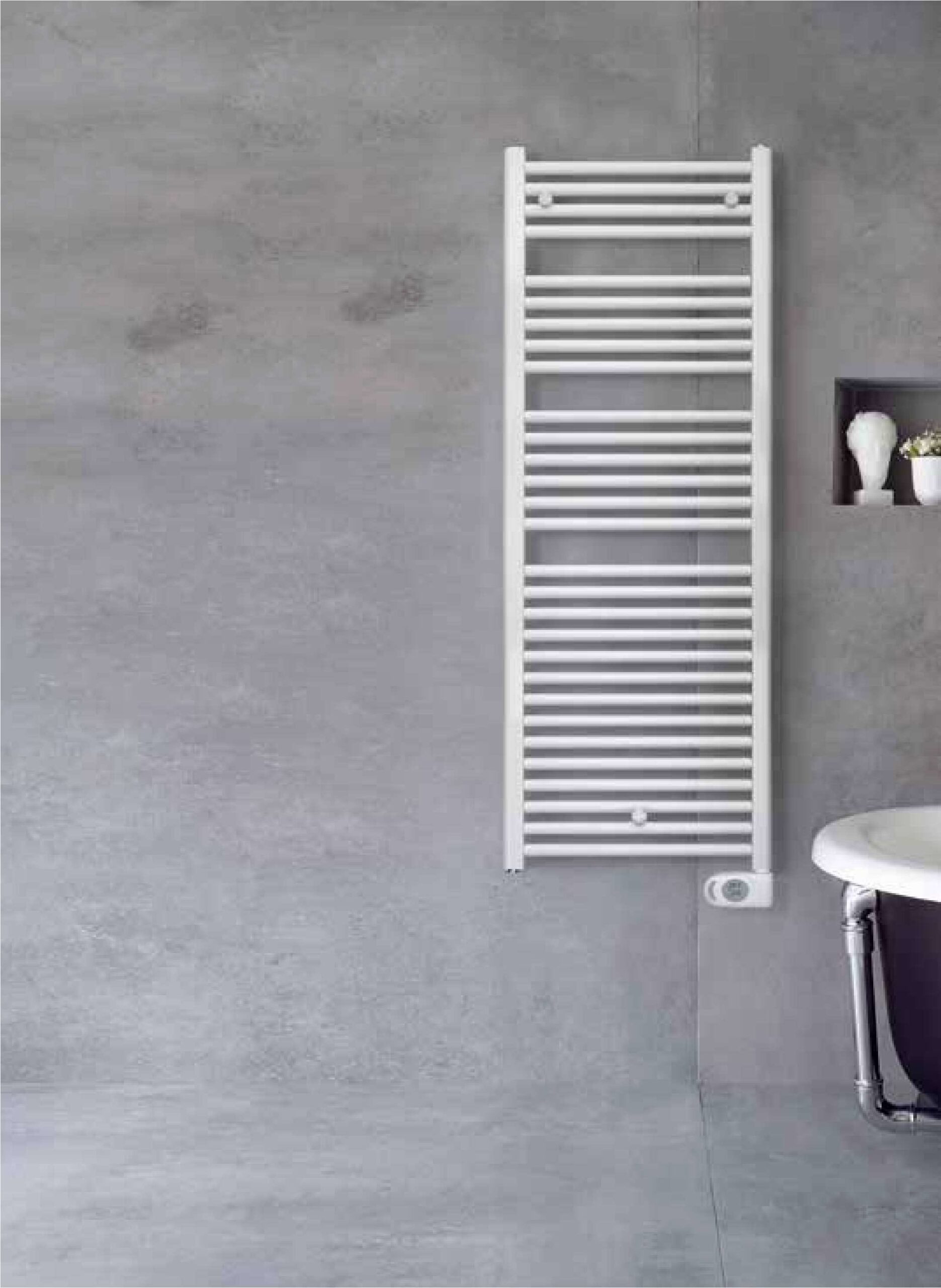 ZEHNDER Handdoekdroger AURA elektrisch PBEZ-120-60/MQ L600 H1226-1300 750W RAL9016 PBEZ-120-60/MQ