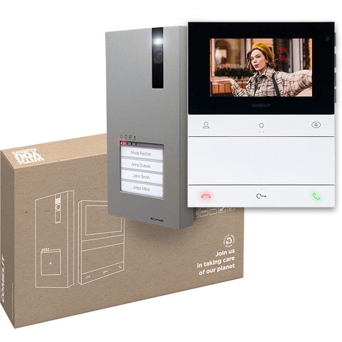 Comelit ENKELVOUDIGE KIT MET QUADRA EN PEOPLE-KLEURENMONITOR