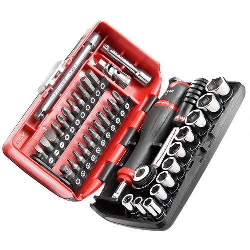 FACOM ULTRA COMPACTE NANO DOPPENSET 1/4'' MET RATEL - 38 DELIG R2NANOPB