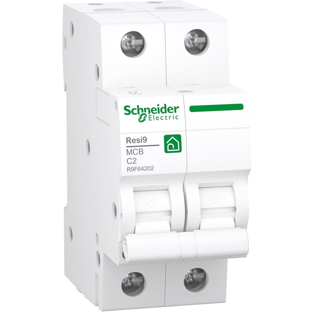 Schneider Residential Resi9 - Miniatuur stroomonderbreker - 2P - 2A - C - 400V - 3000 R9F64202