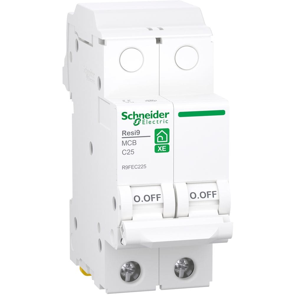 Schneider Residential Resi9 XE - automaat - 2P - 25A - Curve C - 3000A - 230V R9FEC225