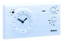 Theben RAM 725 analoge klokthermostaat met dag/weekprogramma - netspanning 230V - wit - speciaal voor thermostatische kranen RAM725