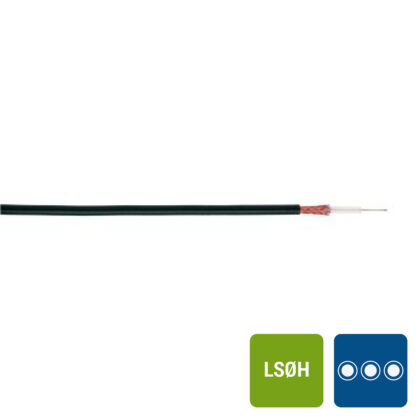 DIVERSE KABELS Coax 75 Ohm MIL-C-17F LS0H zwart IEC 60332-3 massief verkoperd staal 6