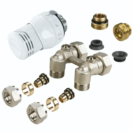 Comap 9169FEM aansluitset voor ventielradiatoren muuraansluiting Senso28 thermostaatknop en koppelingen M22x16/2 alu RK1001001
