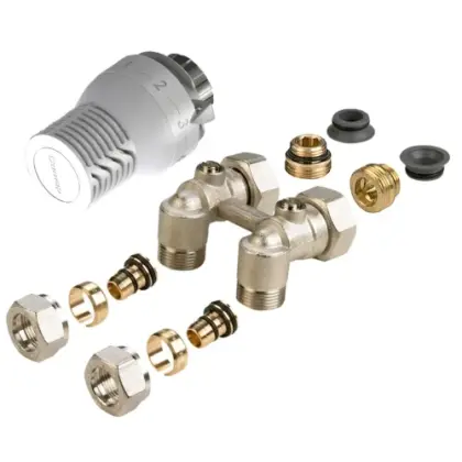 Comap Sensity radiatorkraanset haaks 100% - thermostaatknop - klemkoppelingen M22 x 16/2 alu RK1101001