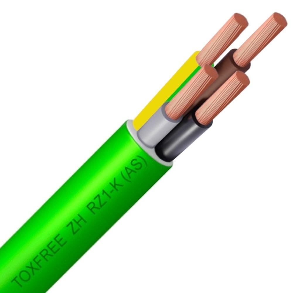 TOPCABLE TOXFREE RZ1-K flexibel voedingskabel LSOH 1kV B2ca s1ad1a1 groen 4G10mm² AD8 RZ1-K4G10-B2CA B 1000