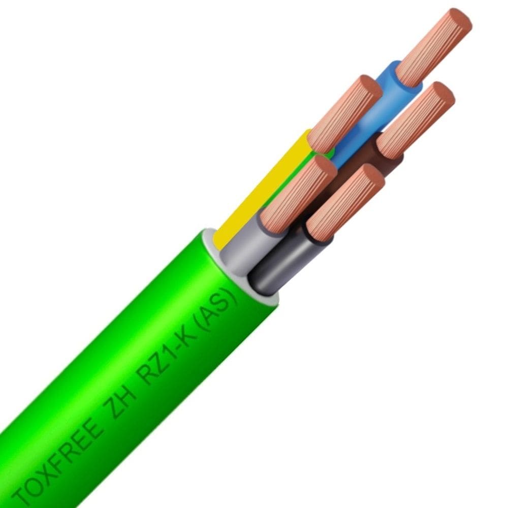 TOPCABLE TOXFREE RZ1-K flexibel voedingskabel LSOH 1kV B2ca s1ad1a1 groen 5G70mm² AD8 RZ1-K5G70-B2CA B 1000