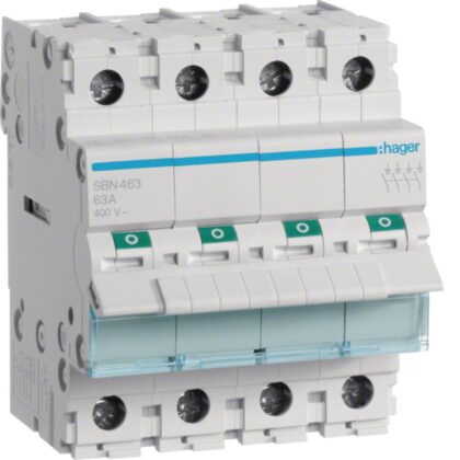 HAGER Modulaire schakelaar 4 polig 63A SBN463