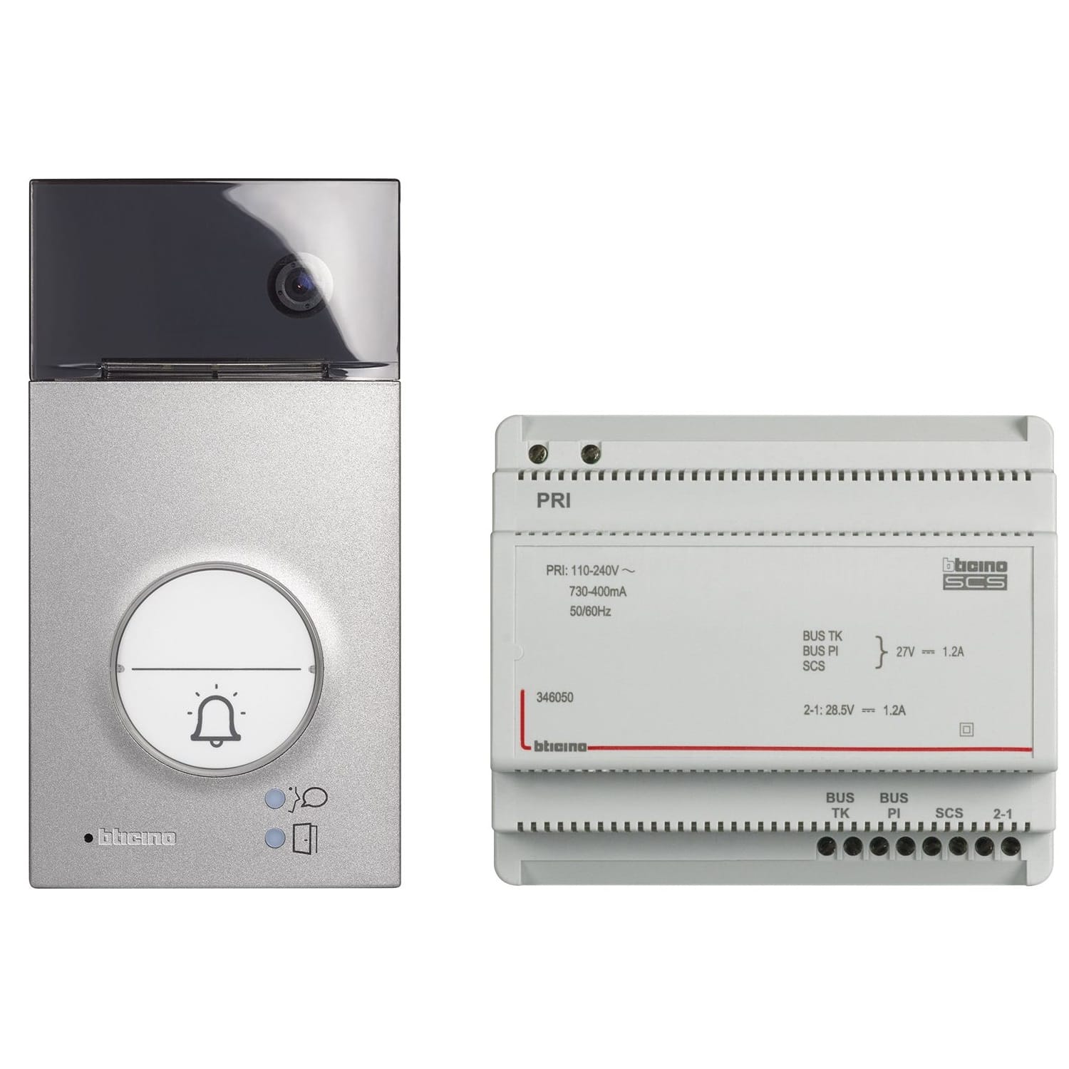 BTICINO Kit AVT Linea 3000 bestaande uit buitenpost (343081) en voeding (346050) SP20220834321