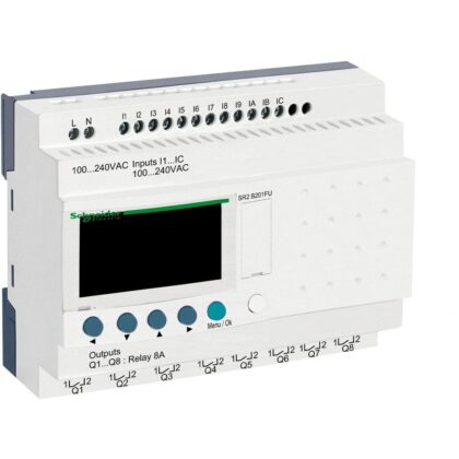 Schneider Automation Zelio Logic compact smart relay - 20 I/O - 100..240 V AC - klok - display SR2B201FU