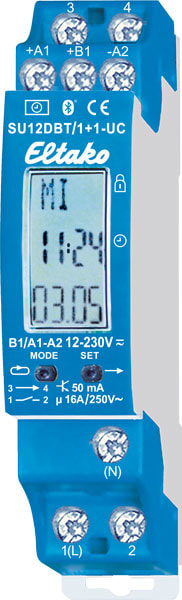 ELTAKO Astro schakelklok 2 kanalen Bluetooth Eltako-connect app 16A DINrail SU12DBT/1+1-UC