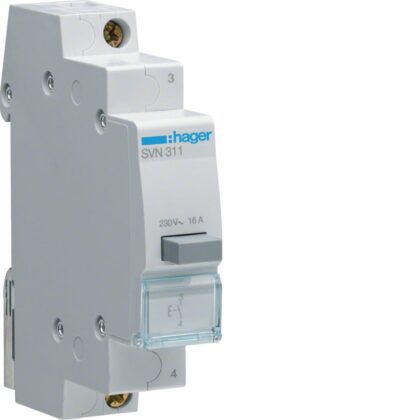 HAGER Drukknop met impulsie - 1 NO - 16A - 1M. SVN311