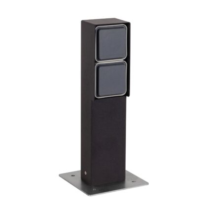 PSM LIGHTING NIKE Connecterende zuil - met 2 stopcontacten HAGER zwart textuur T400.32X