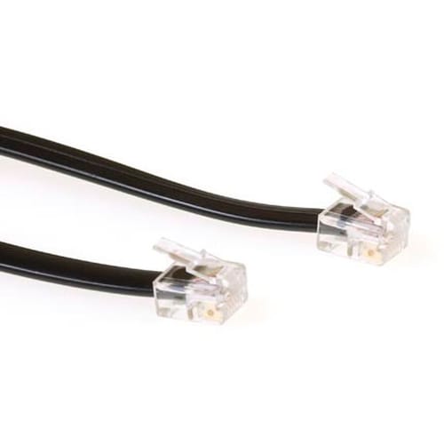 INTRONICS ACT Zwarte 3 meter platte telefoonkabel met RJ12 connectoren TD5703