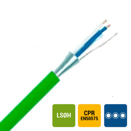 SPECIALE KABEL TGGF telefonie LS0H globaal afgeschermd binnen 150V Cca s1d2a1 groen 1X2X0