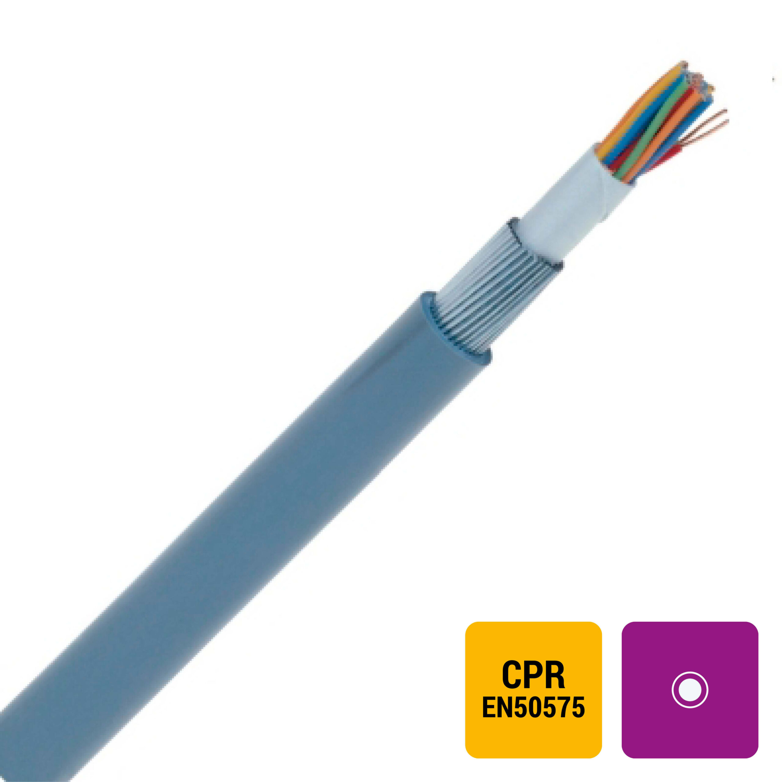 ENERGIEKABEL TWAVB telefonie PVC samengedraaid paar gewapend buiten 500V Eca grijs 12X2X0
