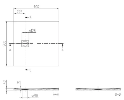 Villeroy & Boch Planeo douchebak 900 x 900 x 40 mm - wit UDA9090PLA1V-01