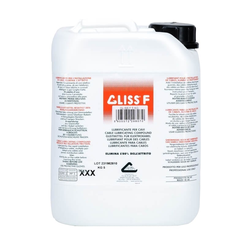 DIVERS TELECOM Non flamm lubricant FO in a tank of 5kg VGLISSF5