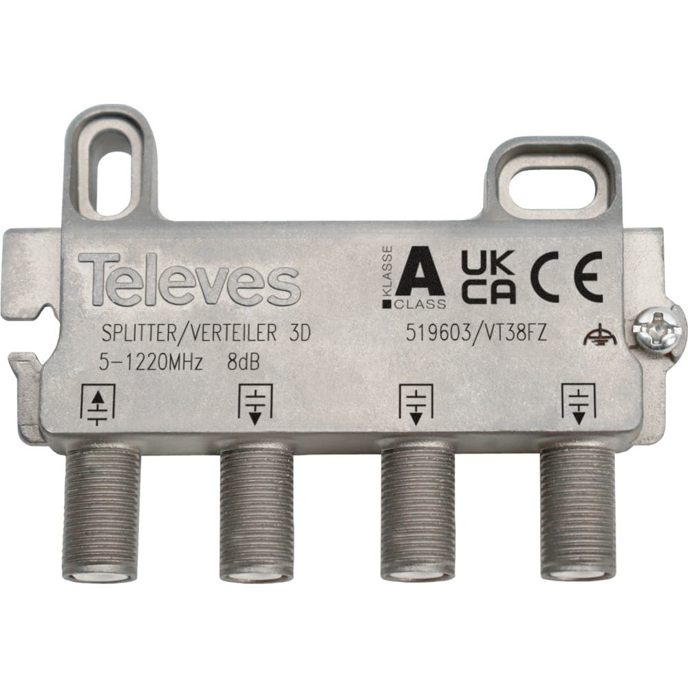 TELEVES Drievoudige verdeler 8 dB VT38FZ