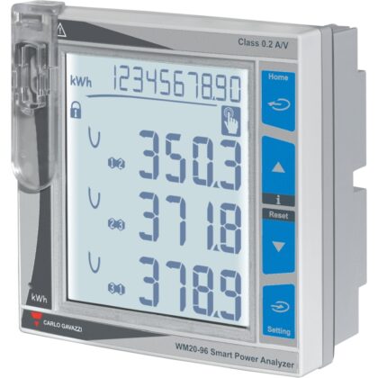 CARLO GAVAZZI CG ENERGM/ANALYS MOD BSC WM20 96X96MM 400/690VAC-1(2)AAC 100-240VAC/DC WM20AV43H