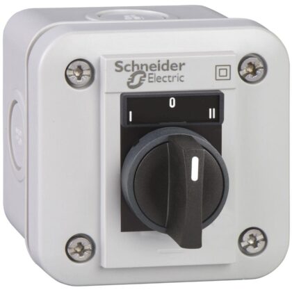Schneider Automation controlestation XAL-E - keuzeschakelaar 3 posities - I-O-II - wit - 2 NO XALE1333