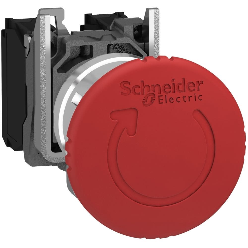 Schneider Automation Noodstopknop rood Ø40 Ø22 2NC draaien voor ontgrendelen XB4BS8444