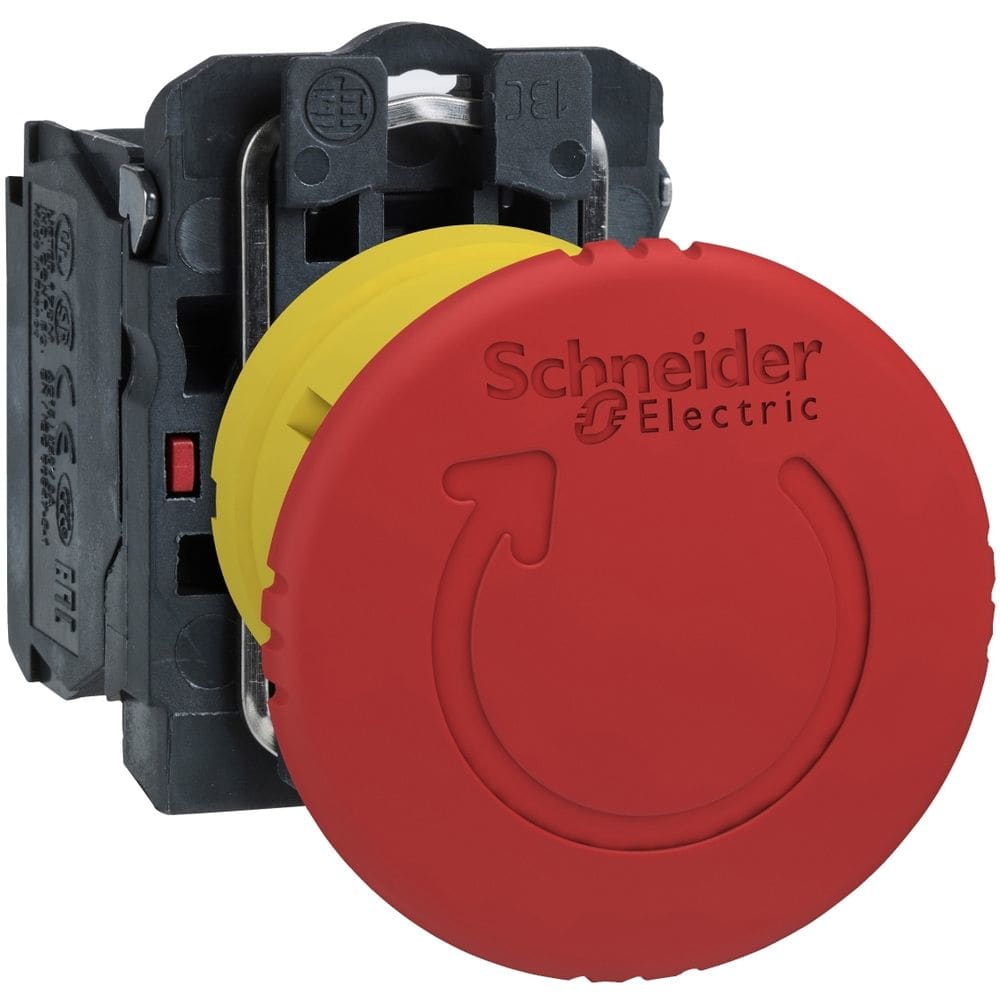 Schneider Automation noodstop rood Ø40 uitschakeldrukknop Ø22 draaien om te ontgrendelen 1NC XB5AS8442