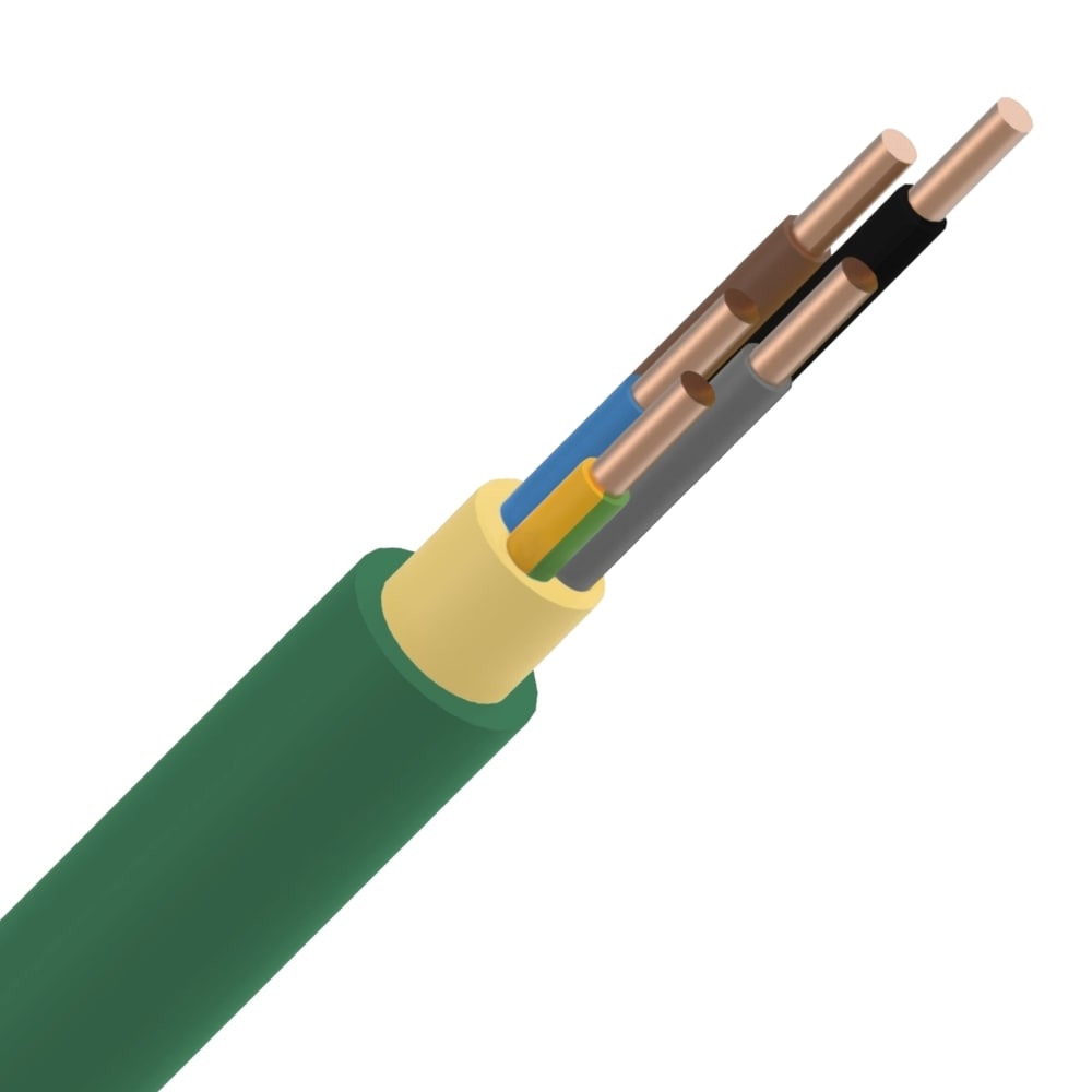 INSTALLATIEKABEL XGB installatiekabel XLPE/LS0H 1kV Cca s1d2a1 groen 5G4mm² XGB5G4-CCA B 1000