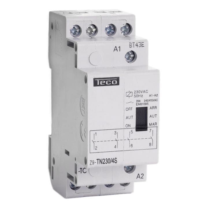 Teco Contactor Dag/Nacht Teco 230VAC 20A 4NO Z9TN2304S